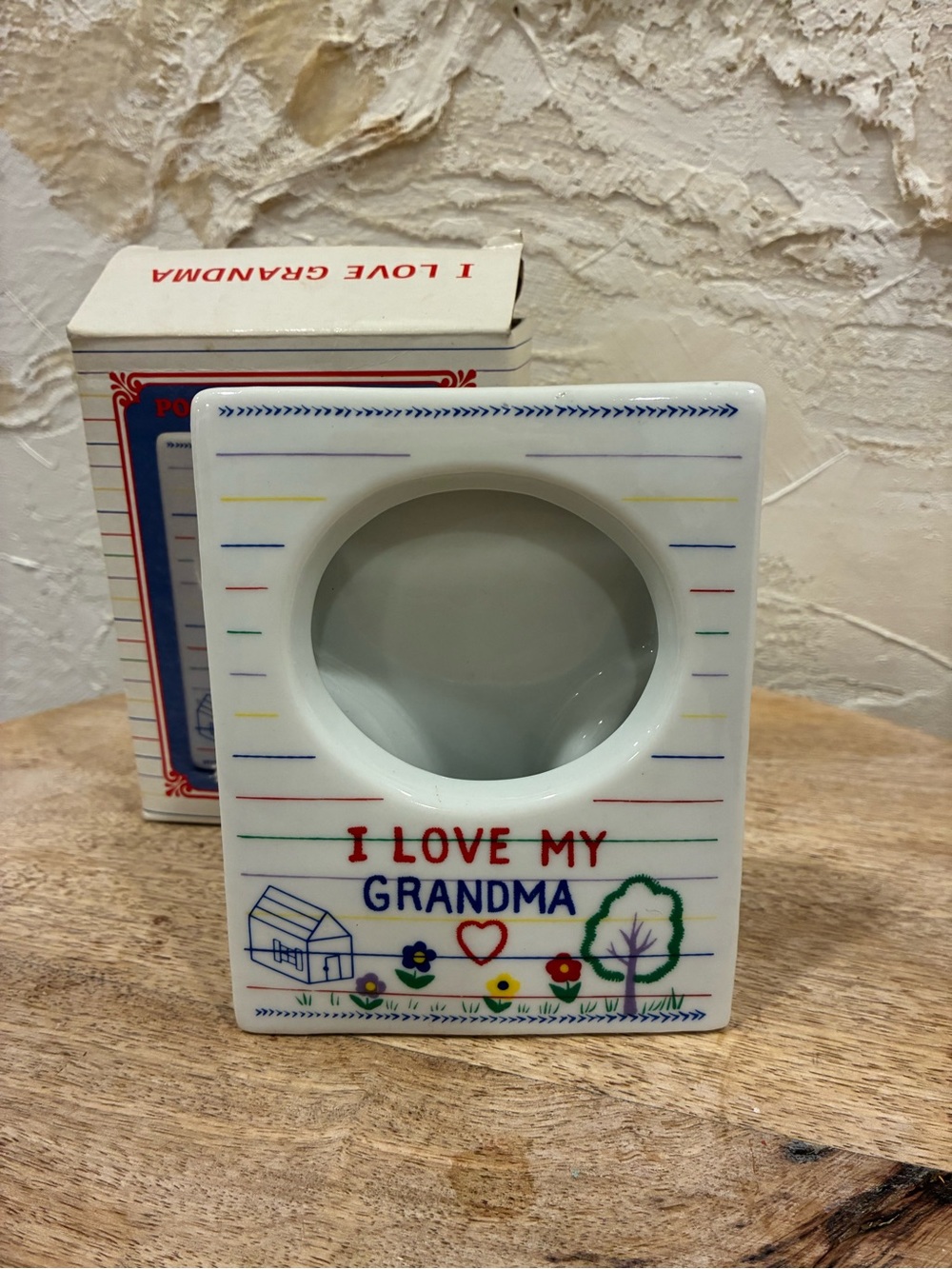 Vintage 1990s I Love My Grandma Decorative Ceramic Photo Frame